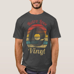 Camiseta Retro Love Vinyl Retro Record Vintage Music