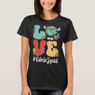 Camiseta Retro Love World Earth Day 2023 Admin Squad