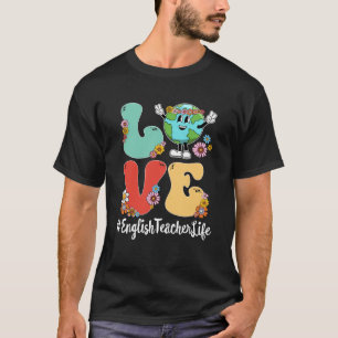 Camiseta Retro Love World Earth Day 2023 Professor Inglês L