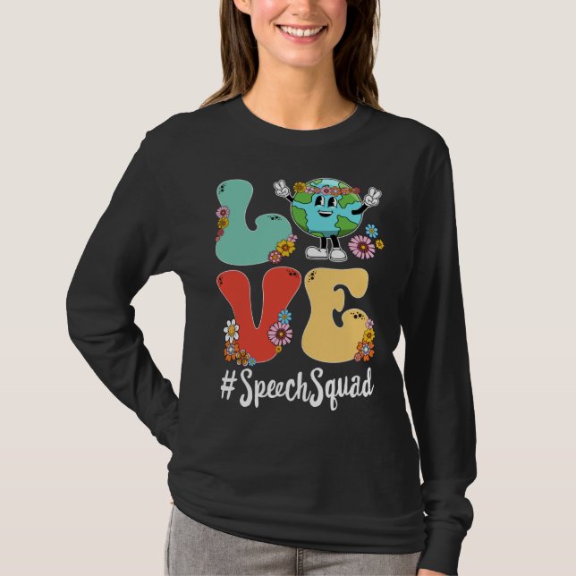 Camiseta Retro Love World Earth Day 2023 Speech Squad (Frente)
