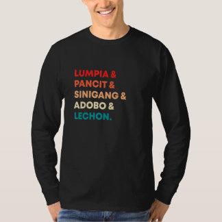 Camiseta Retro Lumpia Pancit Sinigang Adobo Lechon Filipino