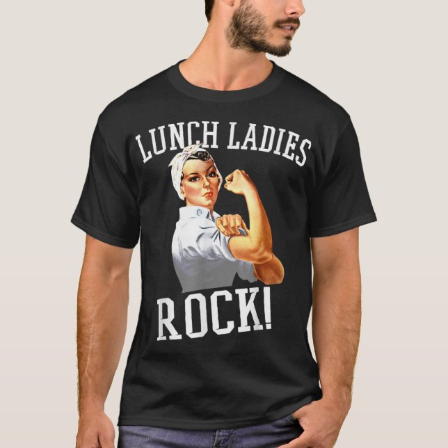 Camiseta Retro Lunch Ladies Rock Cafeteria Worker Funny Lun (Frente)