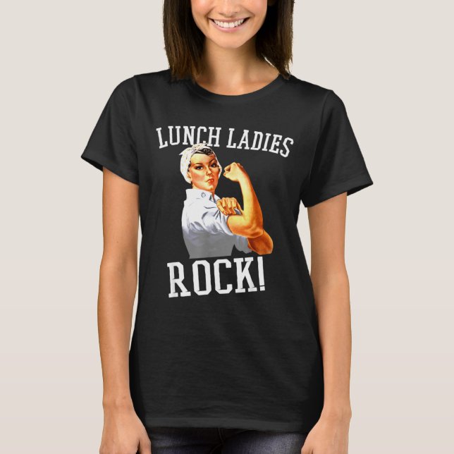 Camiseta Retro Lunch Ladies Rock Cafeteria Worker Funny Lun (Frente)