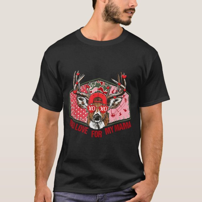 Camiseta Retro Mad Love For My Mama Deer Hunting Boys Valen (Frente)