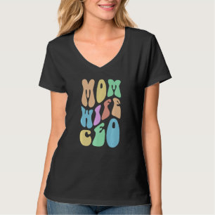 Camiseta Retro MÃE ESPOSA CEO Sra Chefa Mamãe Empresária