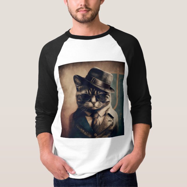 Camiseta Retro Mafia Cat (Frente)