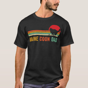Camiseta Retro Maine Coon Pai Orgulhoso Gato Proprietário 