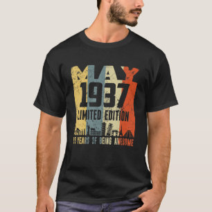 Camiseta Retro Maio 1937 Divertido 85º Aniversário