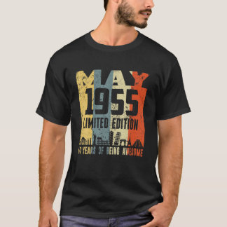 Camiseta Retro Maio 1955 Engraçado Aniversário de 67 anos