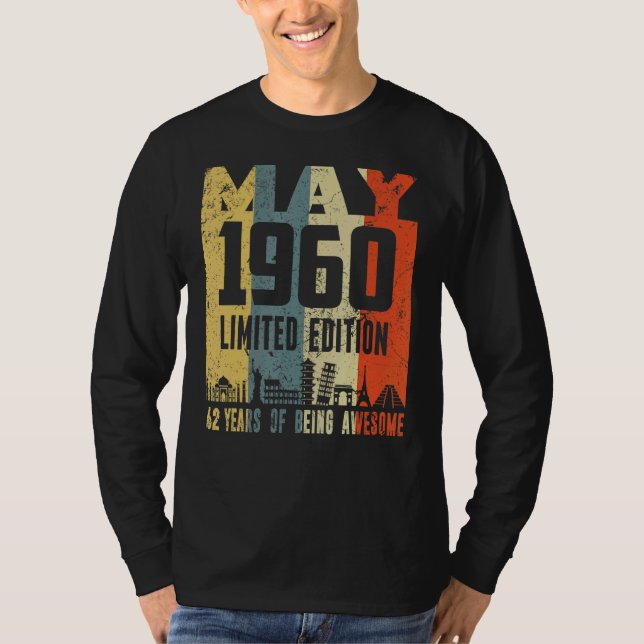 Camiseta Retro Maio 1960 62º Aniversário (Frente)