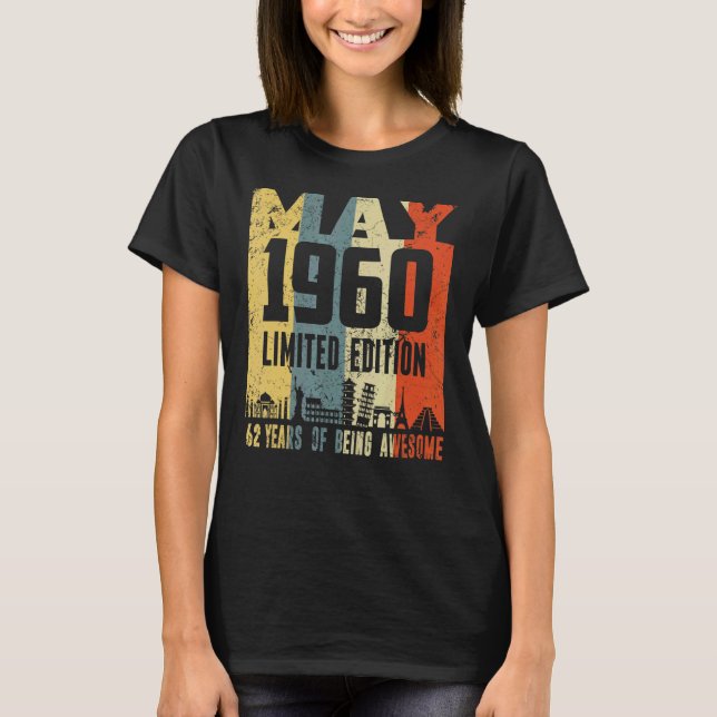 Camiseta Retro Maio 1960 62º Aniversário (Frente)