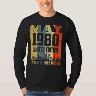Camiseta Retro Maio 1980 42º Aniversário