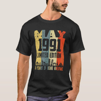 Camiseta Retro maio 1991 31º aniversário