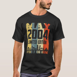 Camiseta Retro maio de 2004 18º aniversário