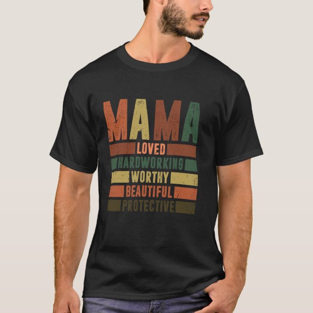 Camiseta Retro Mama Adorava Linda Mãe Mamãe Mães Felizes (Frente)