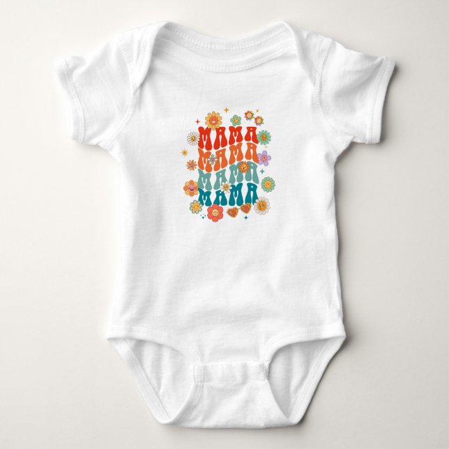 Camiseta Retro Mama Baby - Mãe e Eu Combinando (Frente)