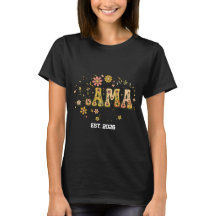 Camiseta Retro Mama Floral - Vintage Groovy dos An