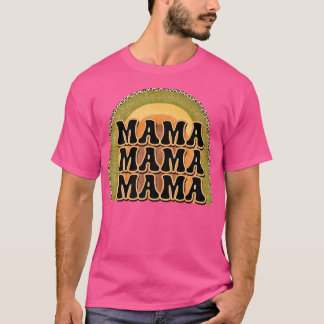 Camiseta Retro Mama Rainbow Groovy Vintage Leopard Boho Gr