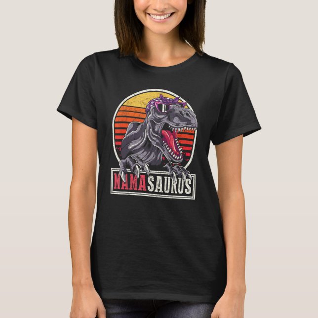 Camiseta Retro Mamasaurus T Rex Dinossaur Mama Saurus Mothe (Frente)