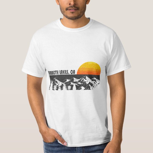 Camiseta Retro Mammoth Lakes California Mountain Sunset  (Frente)