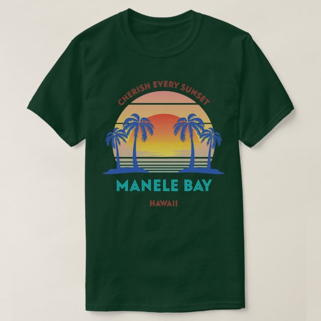 Camiseta Retro Manele Bay Beach Cherly todo Sunset (Frente do Design)