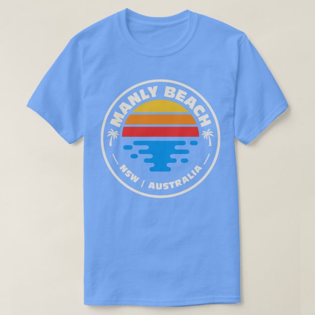 Camiseta Retro Manly Beach New South Wales, Austrália Vinta (Frente do Design)