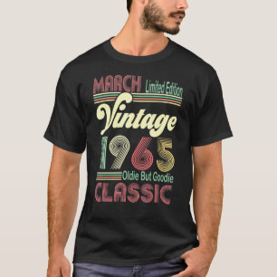 Camiseta Retro March 1965 Vintage Oldie but Goodie 56th Bir