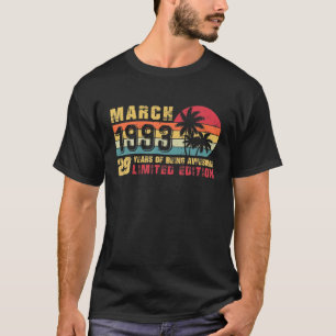Camiseta Retro March 1993, 29 Anos Antiga Edição Limitada,