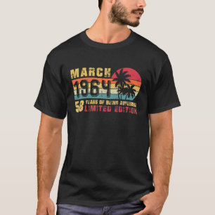 Camiseta Retro Março 1964 58 Anos Antiga Edição Limitada