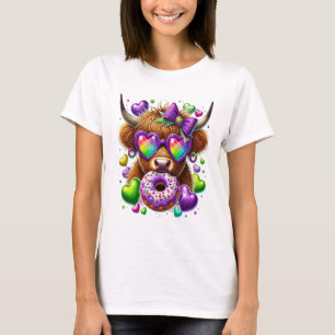 Camiseta Retro Mardi Gras Png, Vaca das Terras Altas