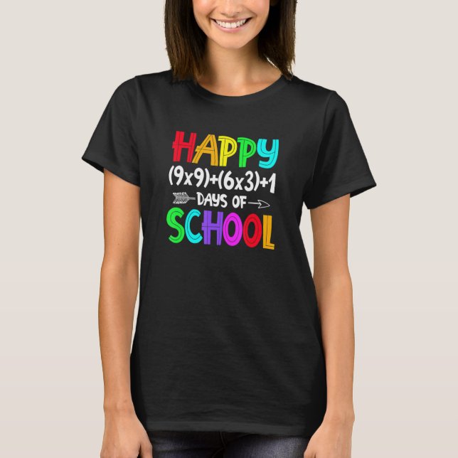 Camiseta Retro Math Formula 100 Days Of School Shirt Math T (Frente)
