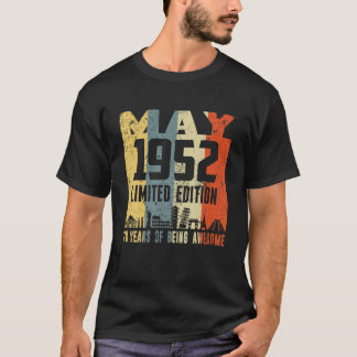 Camiseta Retro May 1952 Funny 70Th Birthday