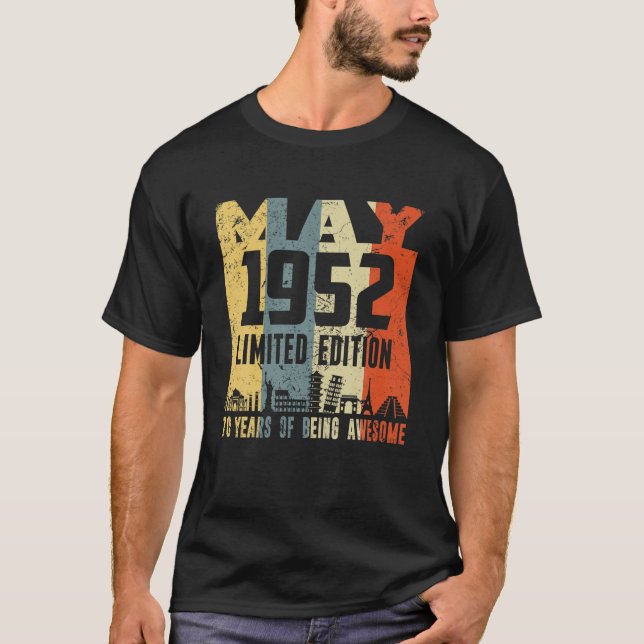 Camiseta Retro May 1952 Funny 70Th Birthday (Frente)
