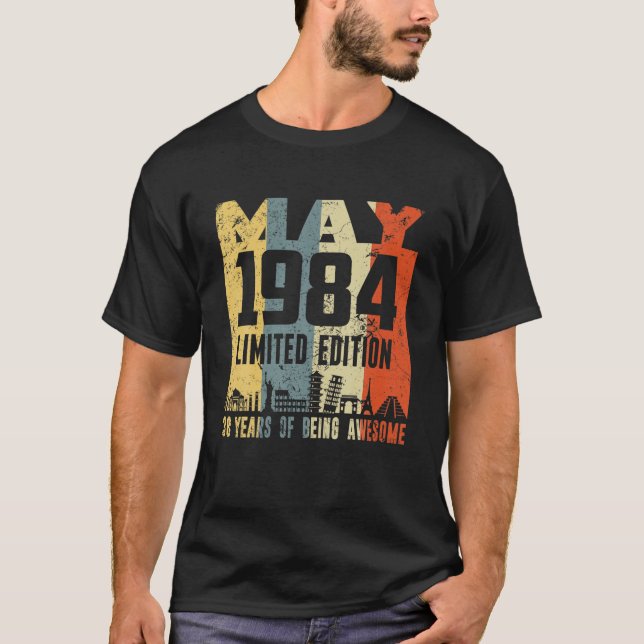 Camiseta Retro May 1984 Funny 38Th Birthday (Frente)