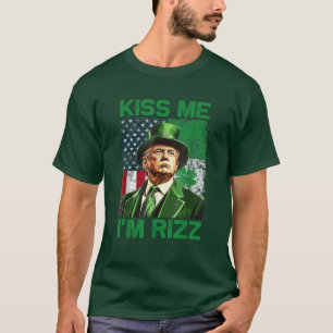 Camiseta Retro me beija Sou Rizz Trump Irish Shamrock