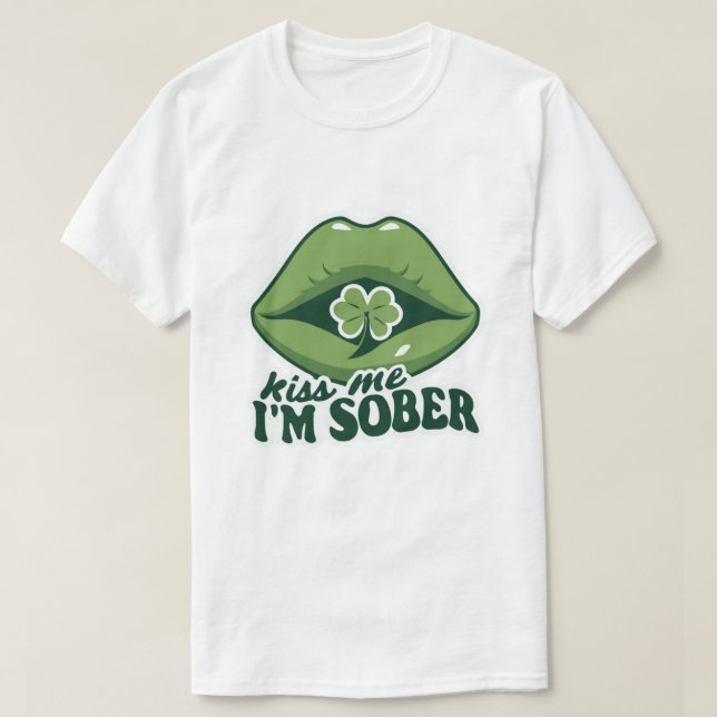 Camiseta Retro me beije, estou Sóbrio (Frente do Design)