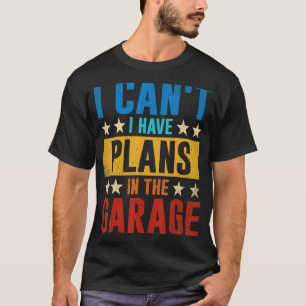 Camiseta Retro Mecânico de Carro Não posso ter planos no ca