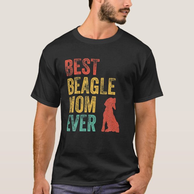 Camiseta Retro Melhor Beagle Mãe Alguma Vez Mãe Cachorro Pr (Frente)