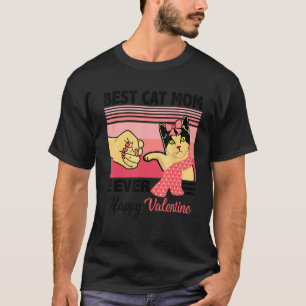 Camiseta Retro Melhor Gata Mãe de Sempre Feliz Dia dos Namo