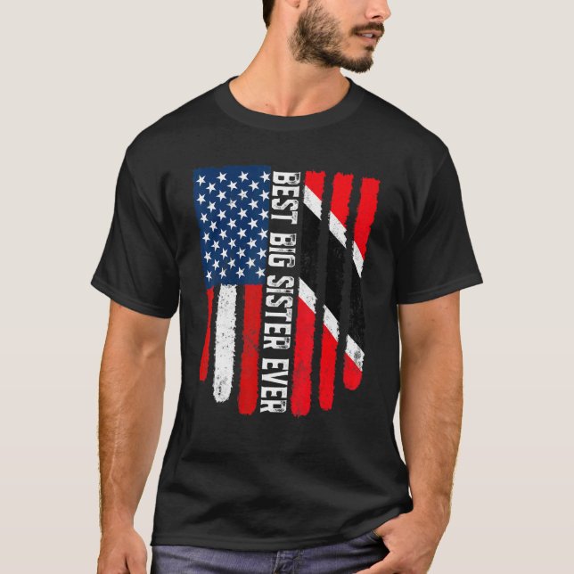 Camiseta Retro Melhor Irmã Irmã Alguma Vez Americana Trinid (Frente)