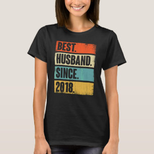 Camiseta Retro Melhor Marido Desde 2018 Quarta Casamento An