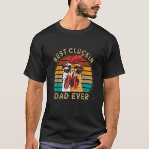 Camiseta Retro Melhor Pai Cluckin Já Galo Pai de Galinha