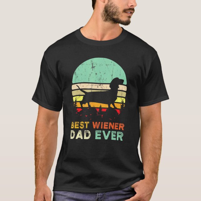 Camiseta Retrô Melhor Pai De Cachshund Doxie Pet Owen (Frente)