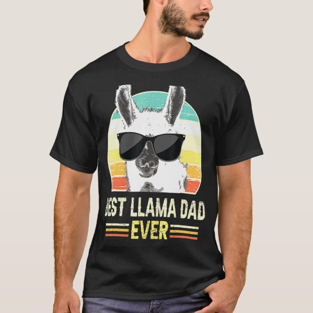 Camiseta Retro Melhor Pai de Lama Alguma Vez Tee Alpaca com (Frente)