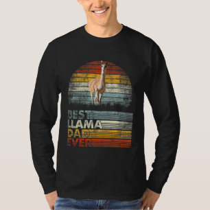 Camiseta Retrô Melhor Pai De Lama Para Animais