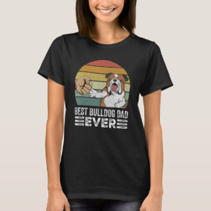 Camiseta Retro Melhor Pai Inglês Para Bulldog Alguma Vez Da
