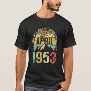 Camiseta Retro Mens 70 Birthday 70 Anos Incrível Abril 19