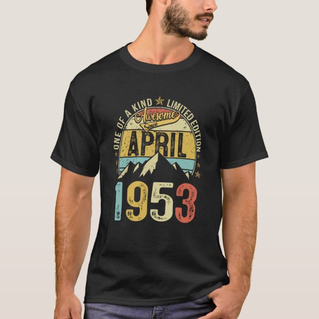 Camiseta Retro Mens 70 Birthday 70 Anos Incrível Abril 19 (Frente)
