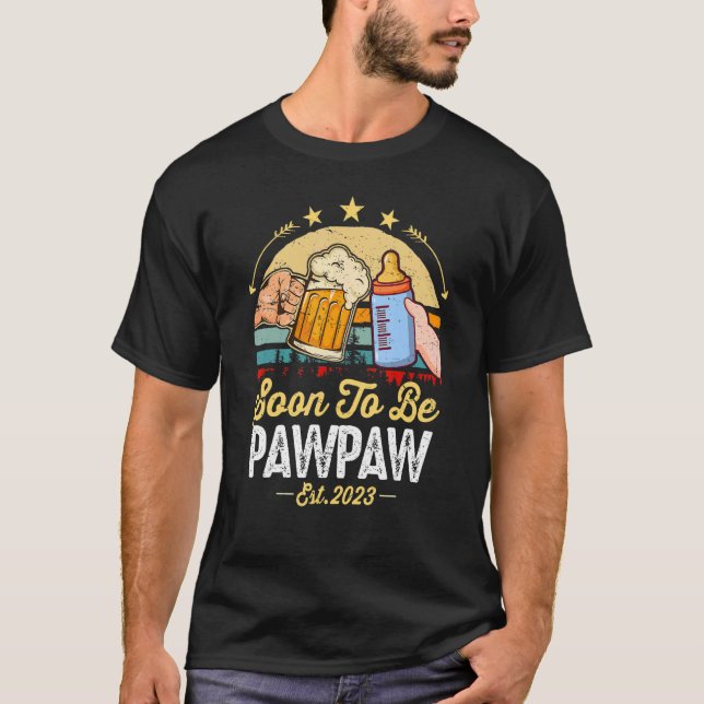 Camiseta Retro Mens Em Breve Para Pawpaw 2023 Novo papai 20 (Frente)