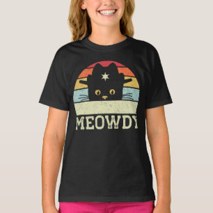 Camiseta Retro Meowdy Cat Meme Engraçado Gowboy Gift